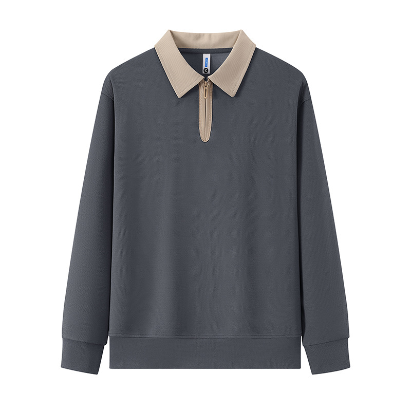 Collar medio cremallera elástico cuerpo de entrenamiento de manga larga ropa de trabajo grupo herramienta suéter logotipo personalizado impresión