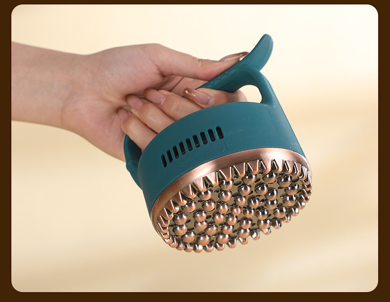 Brass Moxibustion Massage Tool Set with Gua Sha Cup and Meridian Brush 108 Aged Moxa Cones for Body and Abdominal Care in use