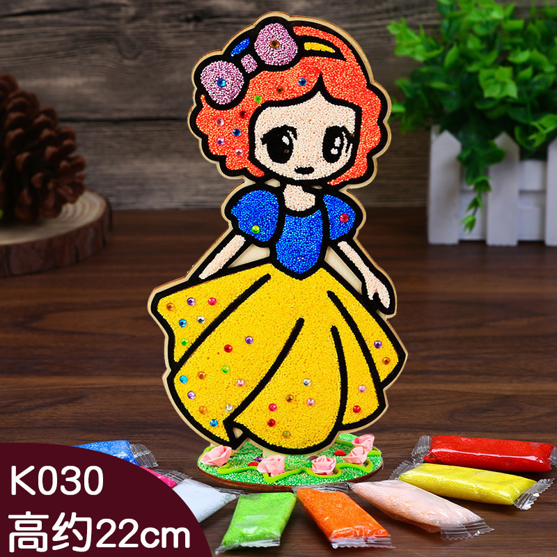 木板スノーフレーク泥絵パール泥粘土絵幼稚園児手作り立体粘着絵画|undefined