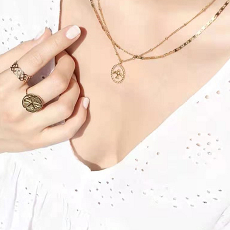 钛钢蕾丝复古银戒指女小众设计法式宫廷镂空精致网红轻奢食指戒