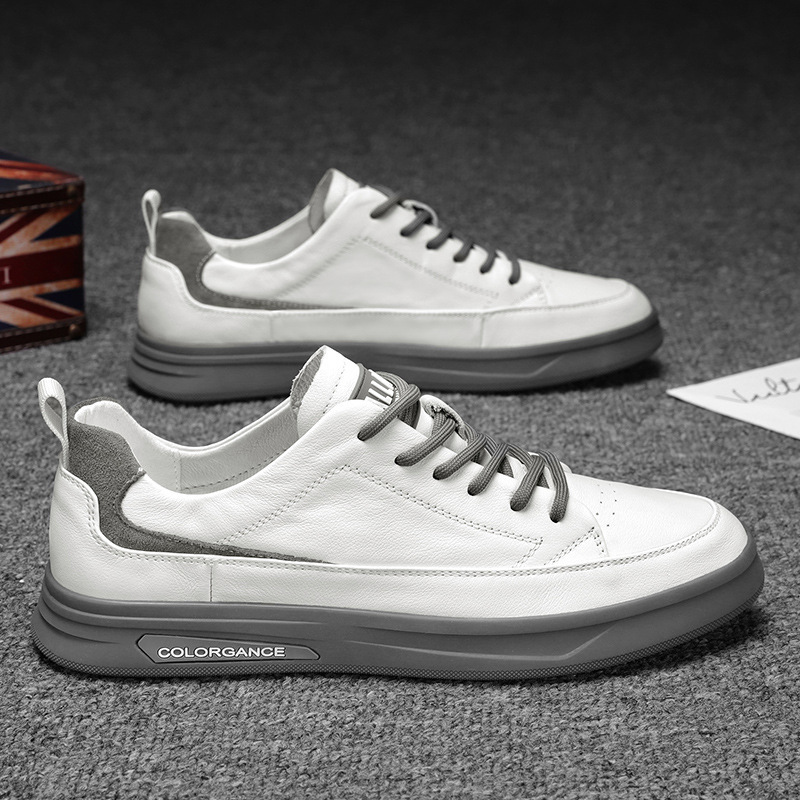 2022 Four Seasons Casual Board Shoes Youth Outdoor Sports Casual Shoes Low-cut Men's Fashion Leather Tide Shoes