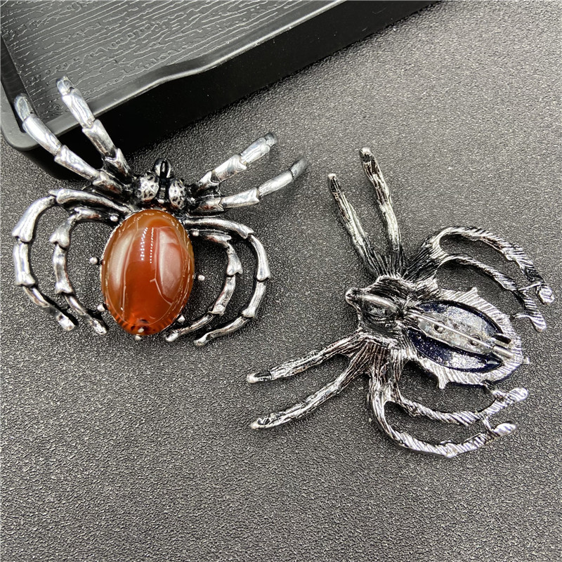 Gem Inlaid Spider Multicolor Pendant Brooch Dual-purpose Necklace Brooch Diy Accessories display picture 17