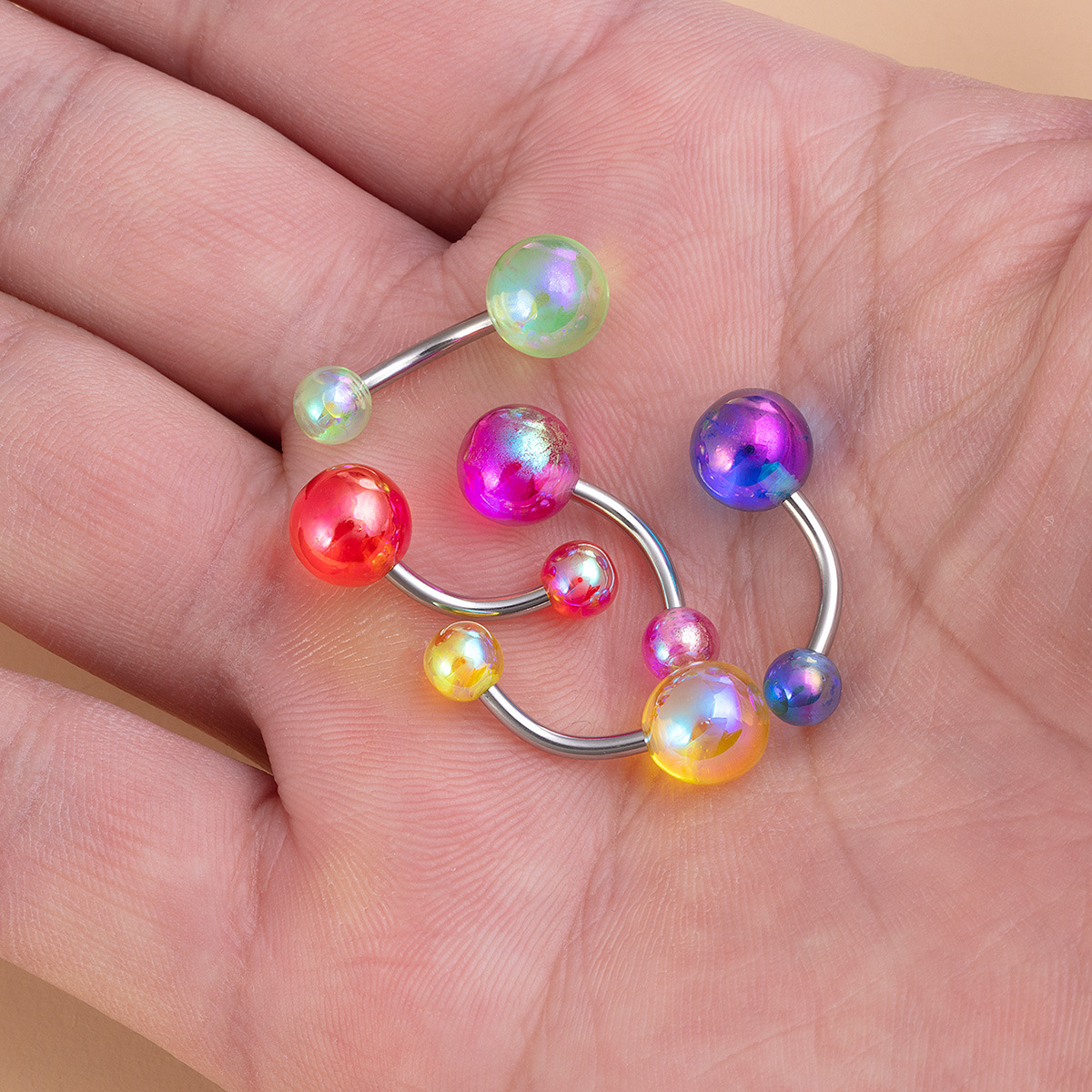 Colorful Acrylic Navel Rings Personalized Body Piercing Jewelry_voghion.com