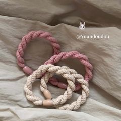 bm軟嫩色系升級牢固桃粉繩小眾丸子頭扎的緊博薦少女頭繩皮筋