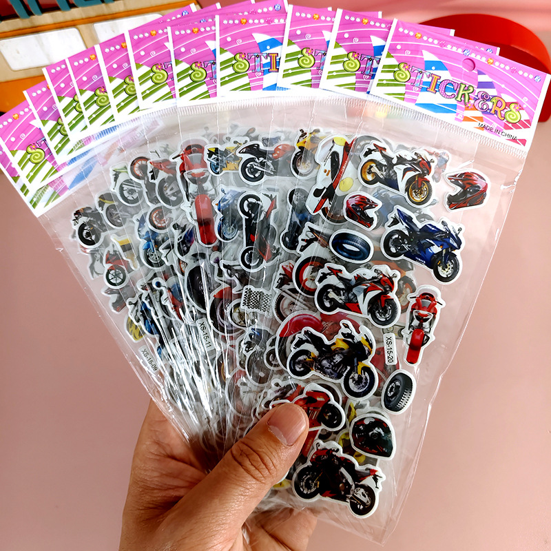 Pegatinas de burbujas de dibujos animados para niños Sanrio Kapibala Ice Animal Dinosaur Cars 3D Pegatinas estéreo