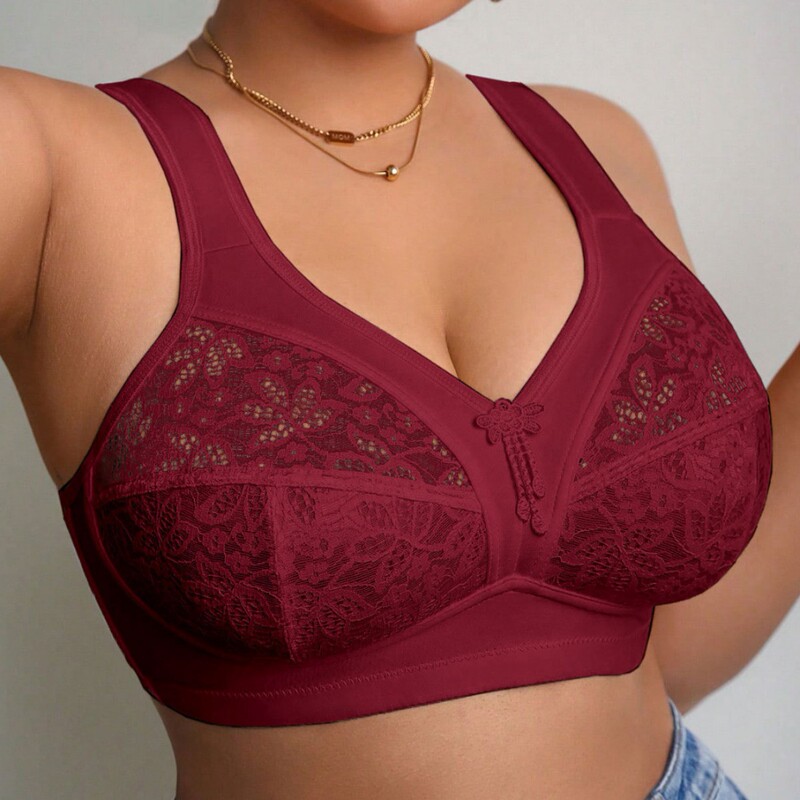Plus-size cross-border lace lingerie, push-up anti-sagging tank top style, minimizes large busts, no padding, no underwire bra, wholesale Plus-size cross-border lace lingerie, push-up anti-sagging tank top style, minimizes large busts, no padding, no underwire bra, wholesale