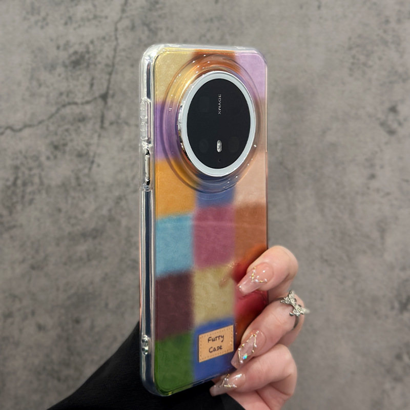 Cubo de color retro de otoño e invierno para Apple 16promax nicho funda para teléfono móvil 14Pro/15pro nuevo 13p