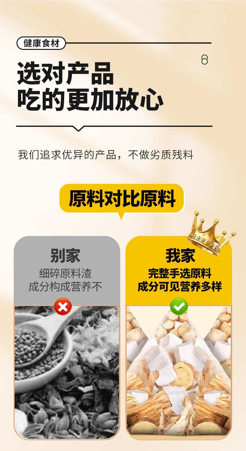 Huang Ya Tang Herbal Tea Bags 25g x 10 Pouches Licorice Codonopsis Poria Dried Ginger for Daily Steeping quality and texture