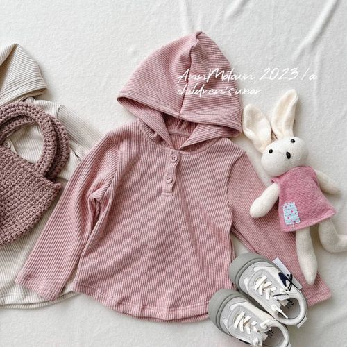 柠里女童韩系童装2024年春秋新款儿童休闲百搭日常针织连帽上衣潮