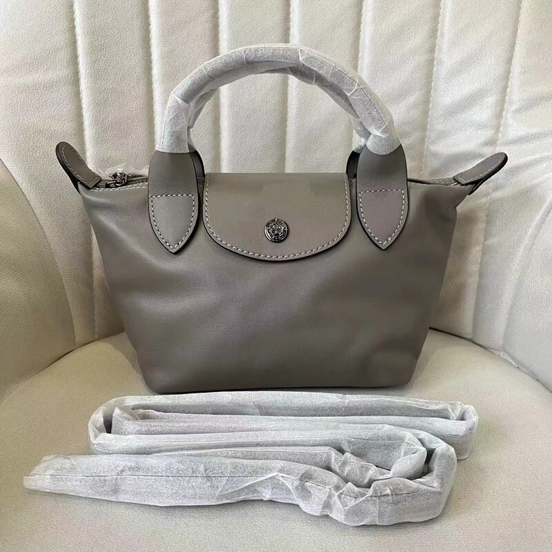 Longxiang Cowhide Minii Dumpling Bag Portable Crossbody All-match Fashionable Crossbody Bag Adjustable Shoulder Strap Commuter Bag