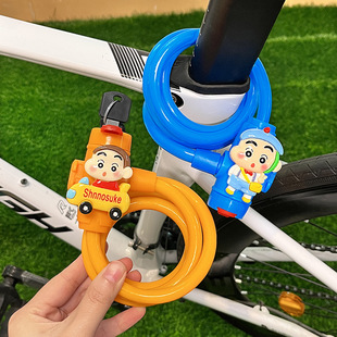 Bicycle Cable Lock Portable Cute Cartoon Crayon Shin-Chan Road Bike Mountain Bike Anti-Theft Lock Cycling Accessories