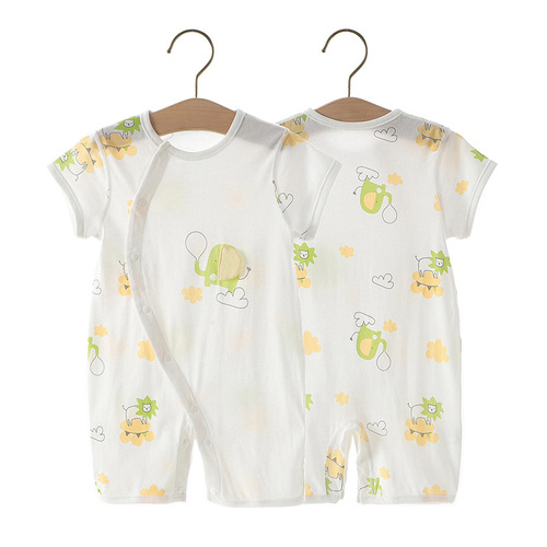 Baby Bodysuit Summer Newborn Baby Hosiery Climbing Suit Class A 100% Cotton Boneless Short Sleeve Newborn Clothes