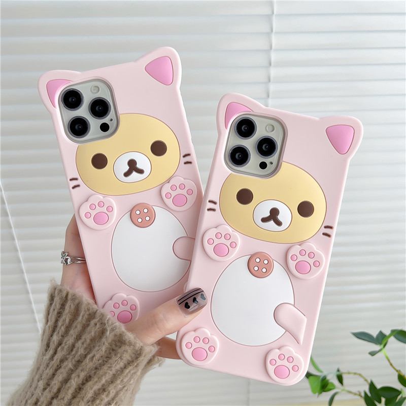 Cartoon Plum Blossom Bear Iphone14/13 Suitable for 11 Apple 18/17/16/15Promax Mobile Phone Case Anti-Fall 12