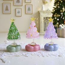 【旋转款】圣诞树淄博琉璃旋转网红爆款圣诞节装饰礼品摆件工艺品