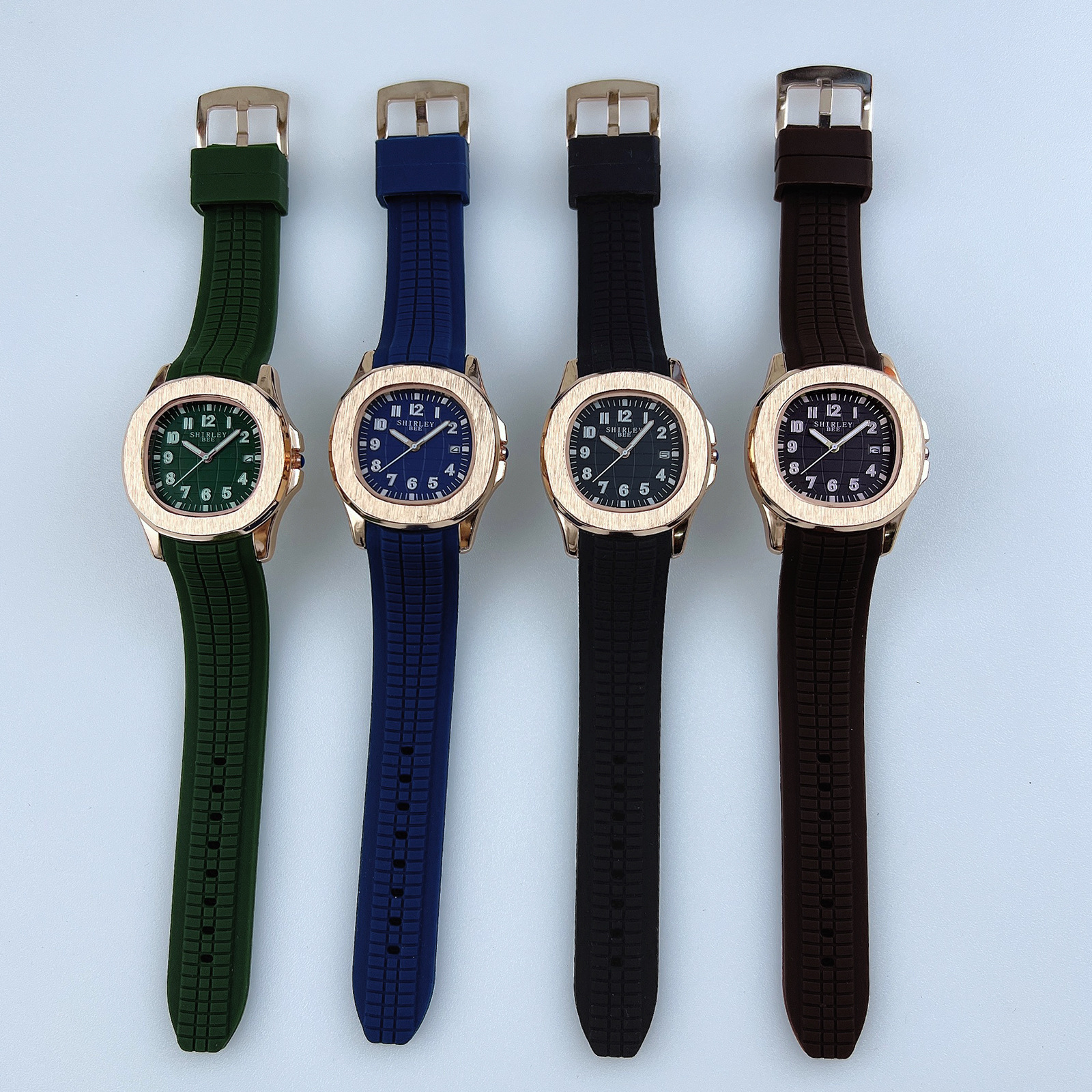 Ventas transfronterizas calientes de reloj de correa de goma para hombres comercio exterior cuadrado guacamole serie de relojes de negocios relojes deportivos