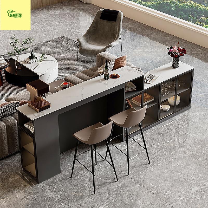 Home Living Room Light Luxury Slate Bar Table Dining Table Island Sideboard Sofa Back Bar Back Cabinet Partition Integrated