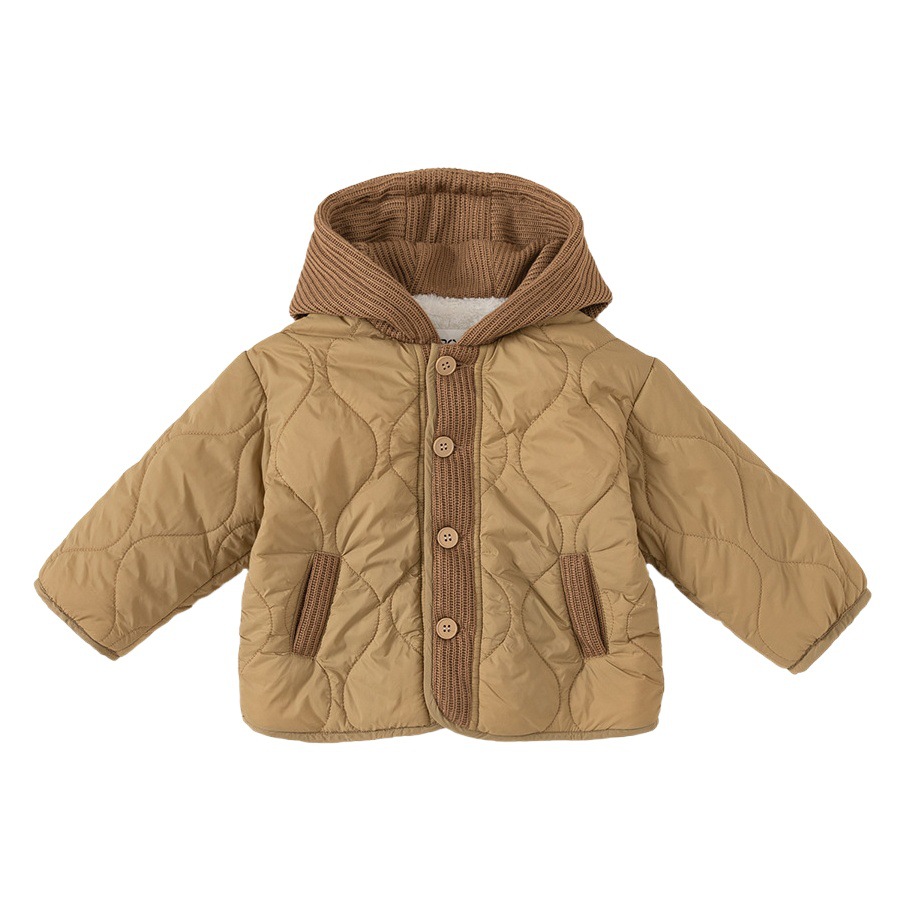 Ropa de algodón para niños Bangxuan, abrigo de algodón grueso para bebés de invierno con forro polar, chaqueta cálida para niños pequeños, sudadera con capucha a prueba de viento para niños y niñas