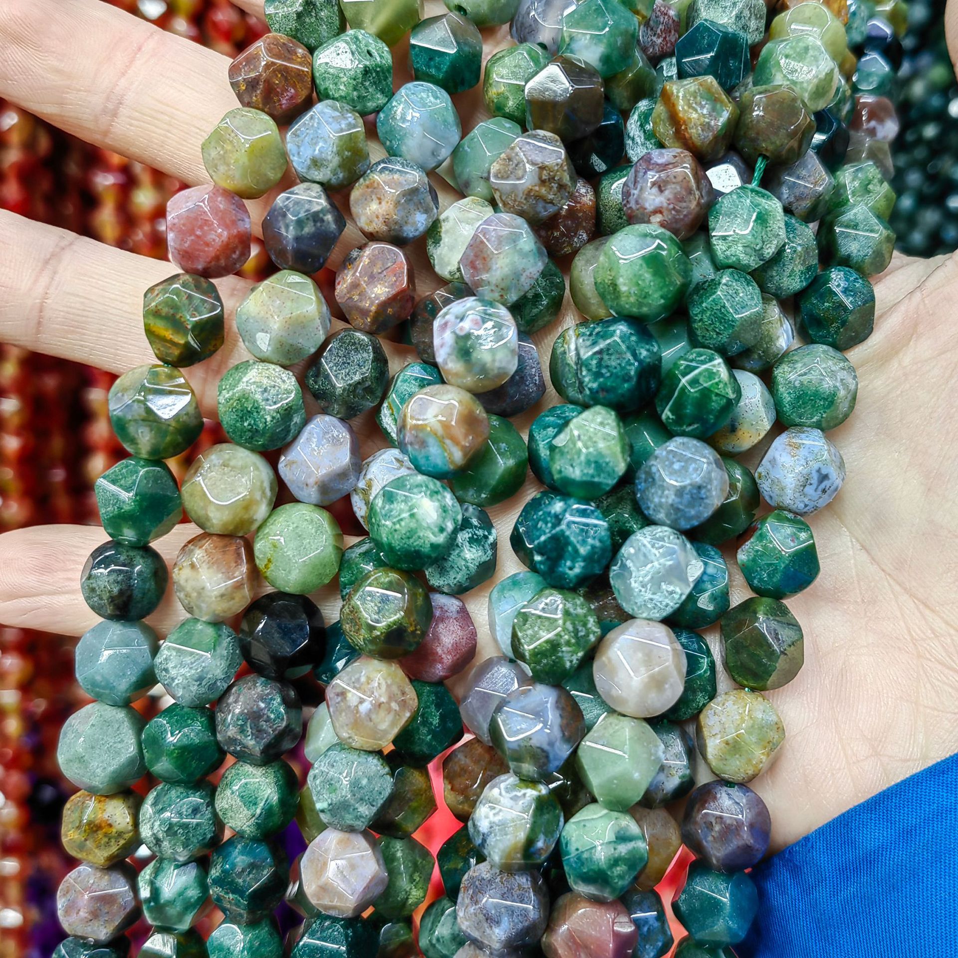 Piedra natural cristal natural 20 cara corte de diamante facetado cuentas a granel semiacabadas joyería DIY accesorios de cuentas