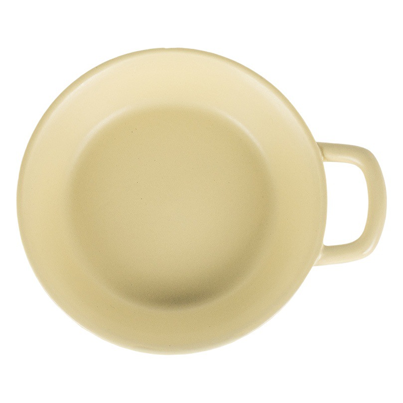 Cuenco de un solo oído de alta apariencia, cuenco de cerámica de color sólido para desayuno, cuenco para el hogar, cuenco para verduras, ensaladera, postre, vajilla especial al por mayor