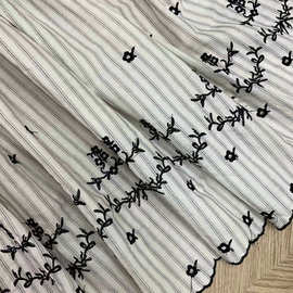 色织条纹印花新款刺绣绣花面料 蕾丝花边上衣连衣裙服装裤子料子