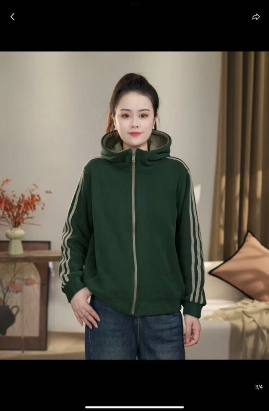 25秋季新款时尚条纹纯色拼接连帽外套女休闲百搭保暖休闲百搭上衣|undefined