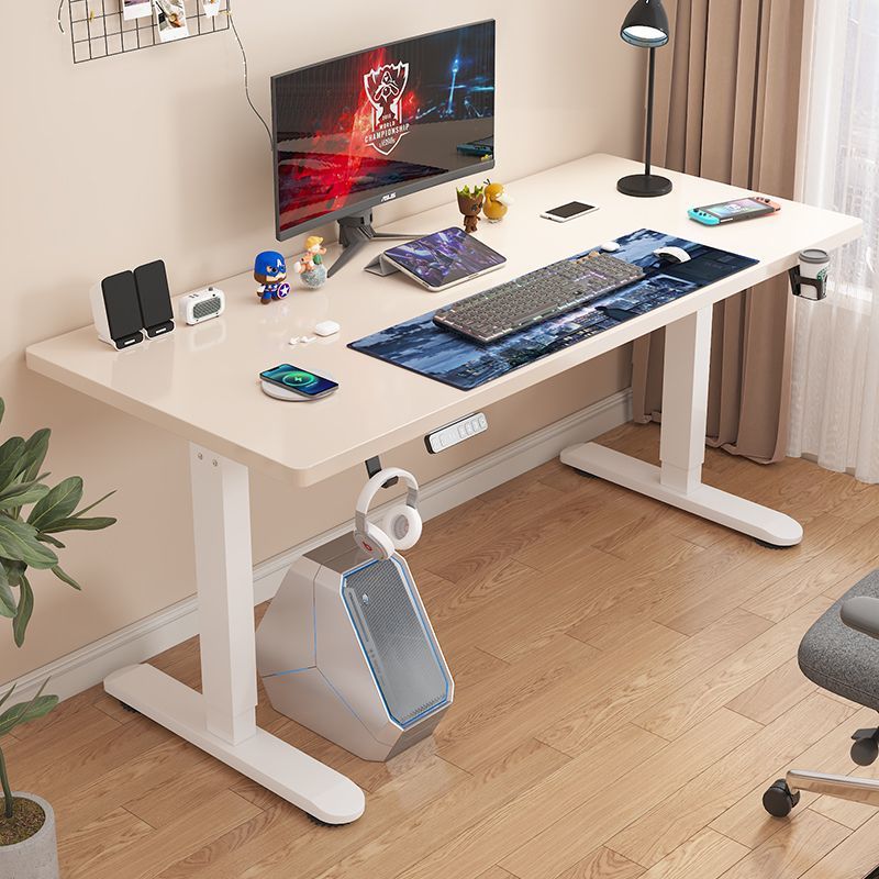 Solid Wood Electric Lift Table Adult Desk Liftable Desk Workbench Learning E-Sports Table Office Desk