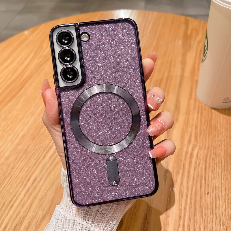 For Samsung S25ULTRA glitter magnetic suction phone case S23PLUS comes with lens film Magsafe soft protection For Samsung S25ULTRA glitter magnetic suction phone case S23PLUS comes with lens film Magsafe soft protection