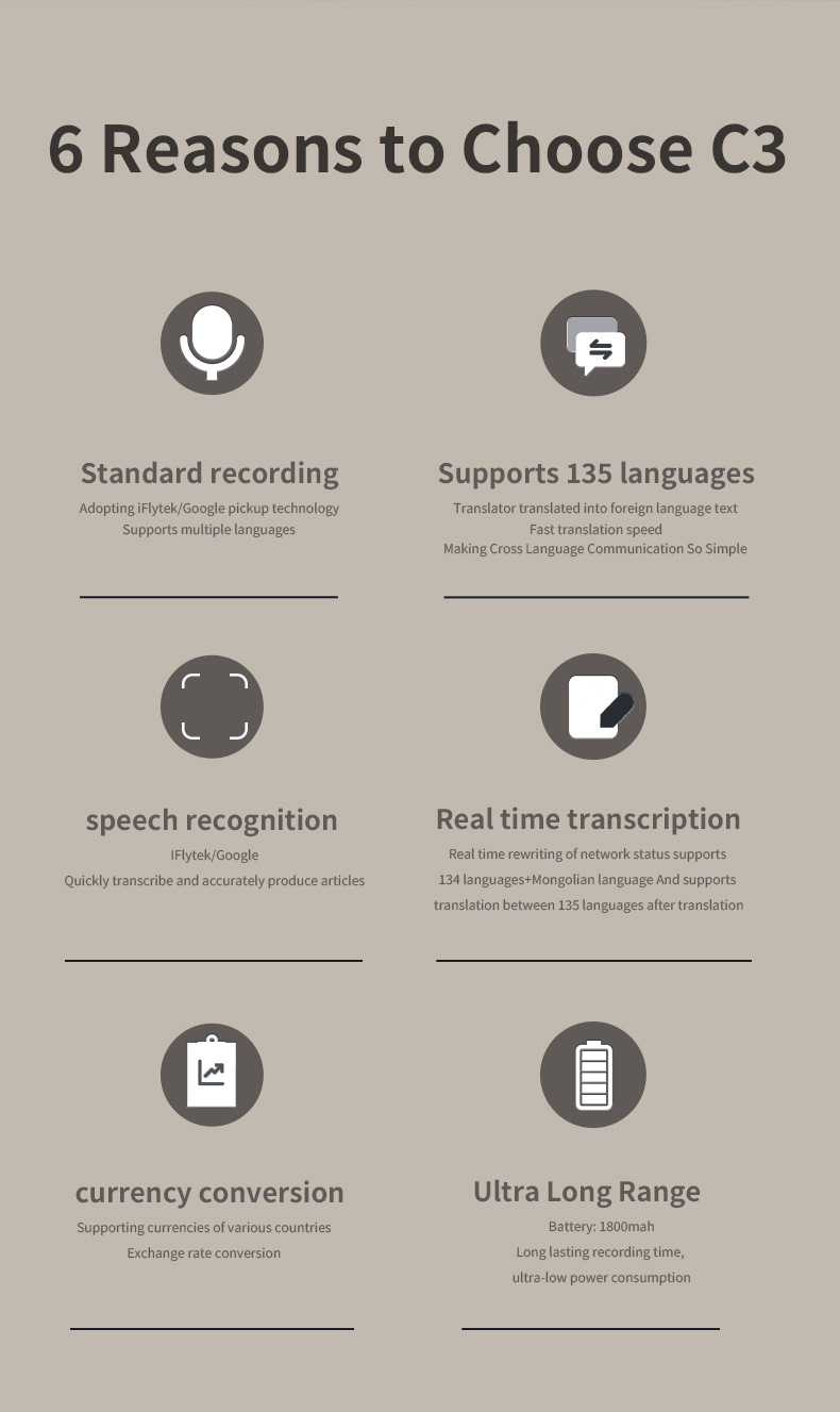 外贸离线录音机AI录音机翻译机翻译耳机翻译器翻译机138多国