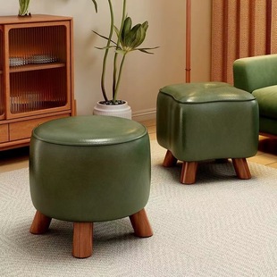 Texture Low Stool Living Room Coffee Table Stool Home Solid Wood Children's Creative Sitting Pier Advanced Door Shoe Changing Stool