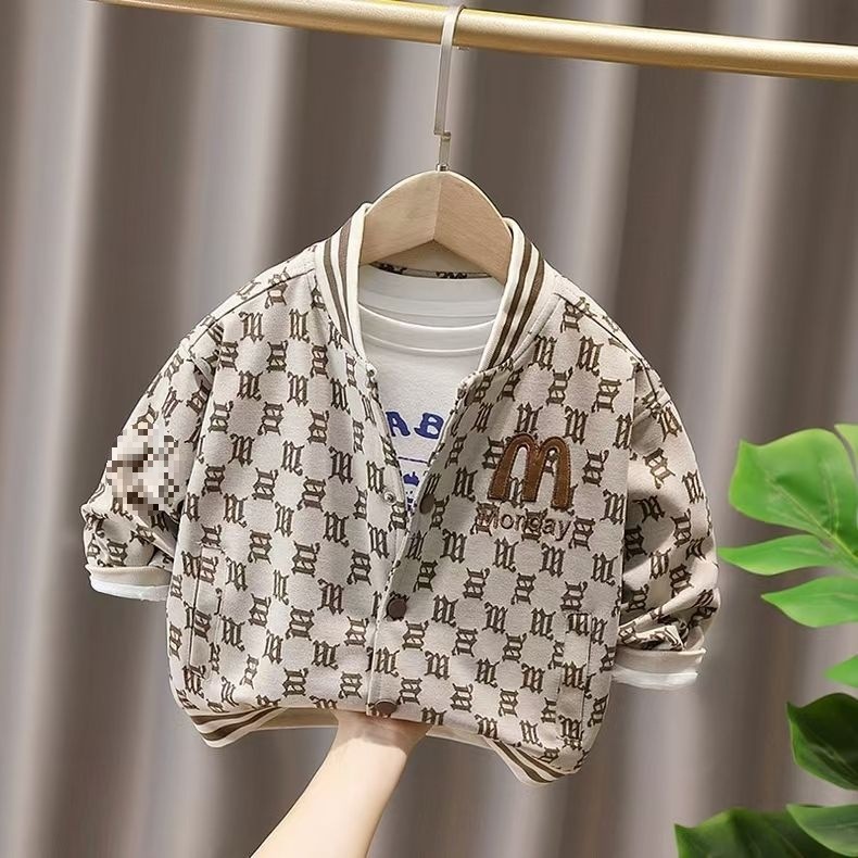 儿童春秋装男童棒球服夹克外套帅气男孩刺绣童装宝宝潮衣洋气上衣