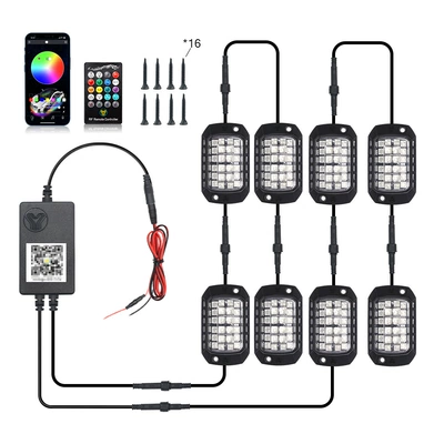 light off-road vehicle car chassis — Other lights - 3d-lens-chassis-light-eight-tow-dual-control-app-remote-control-boxed