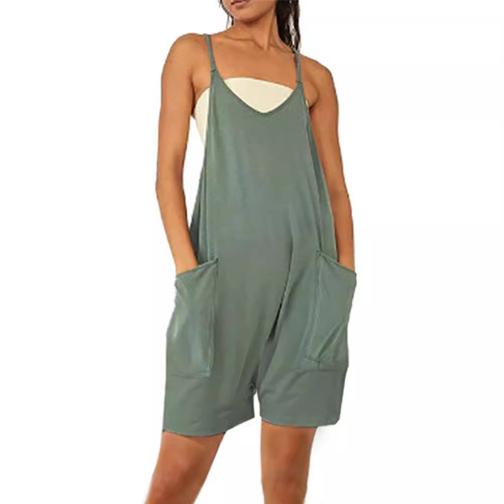 2023 ropa de mujer europea y americana eBay Amazon estación independiente popular cremallera bolsillo suspender pantalones mono suspender Pantalones image 7