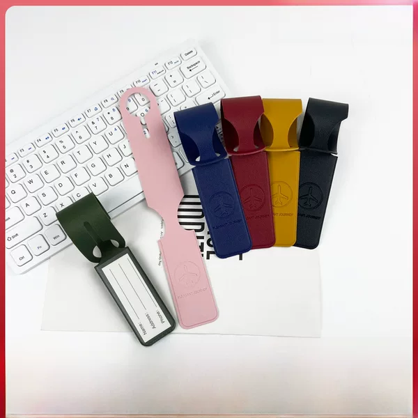 Cross-border 6-color optional enterprise LOGO with printed paper card pvc leather strip hanging luggage tag wholesale