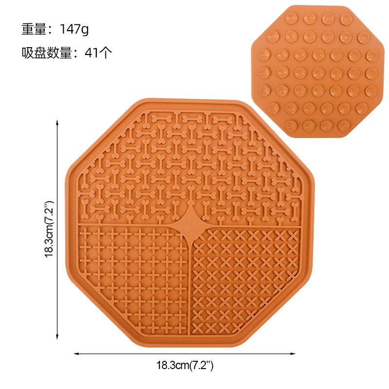 Amazon caricatura de grado alimenticio cojín de comida para mascotas, almohadilla de comida rápida cuadrada para perros, almohadilla de comida lenta anti-asfixia fácil de limpiar