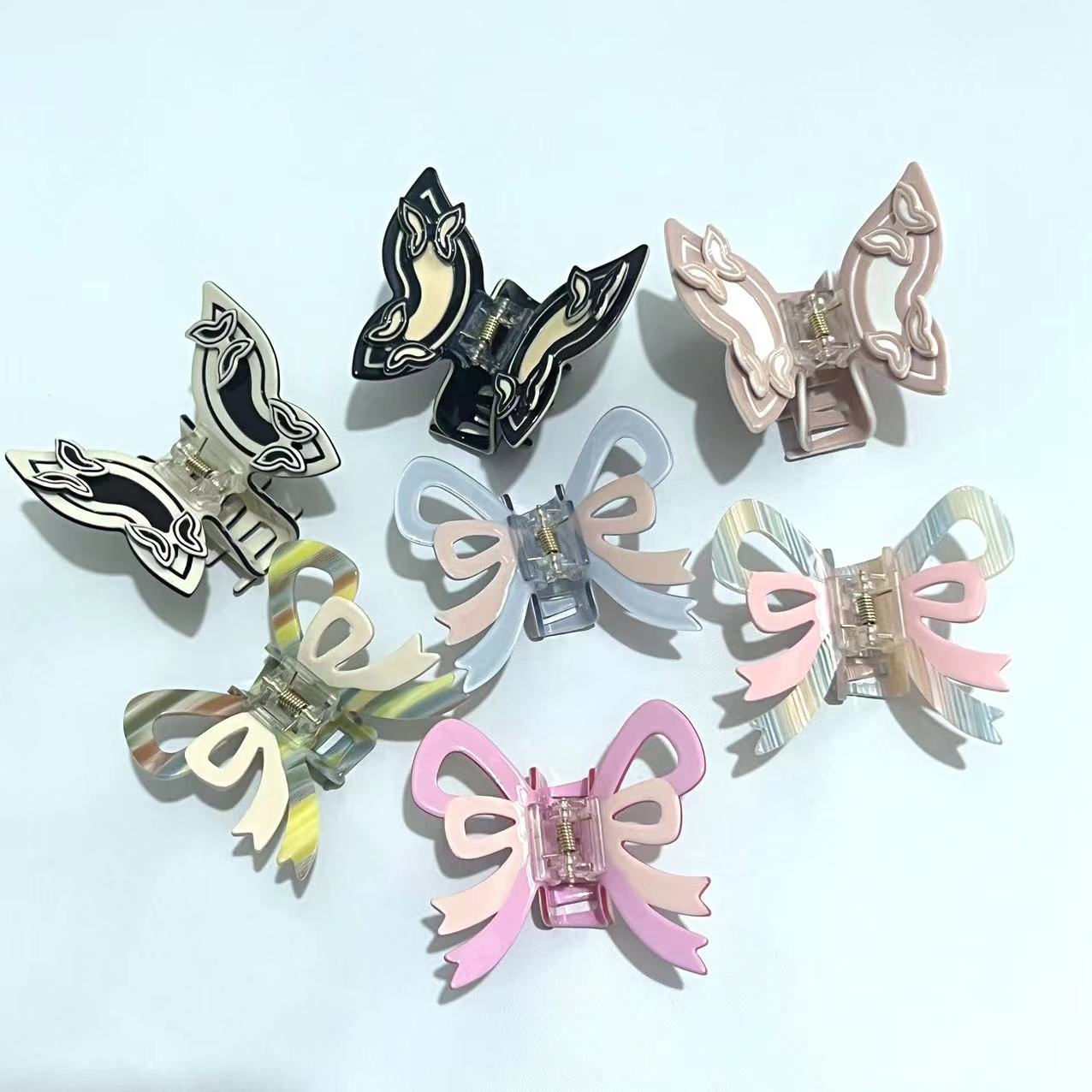 New Acetic Butterfly Bow Hair Clip, Butterfly Hair Pin, Instagram Fashion Cute Girl Hairpin, Half Ponytail Hair Accessory