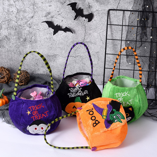Halloween candy bag decoration portable pumpkin bag kindergarten children's candy scene layout gift bag cloth bag
