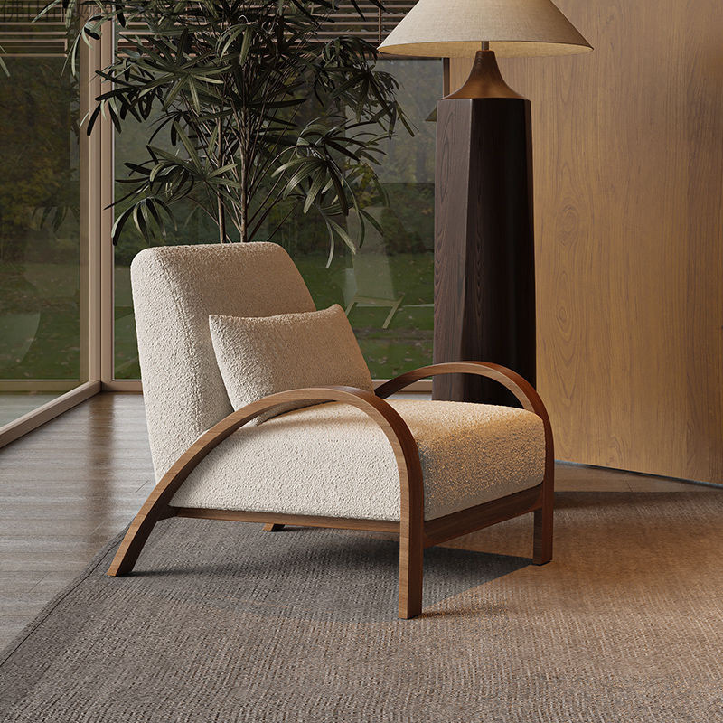 Nordic Minimalist Small Apartment Light Luxury Living Room Bedroom Sofa Chair Wabi-Sabi Leisure Single Chair Hotel Guesthouse Reception Chair