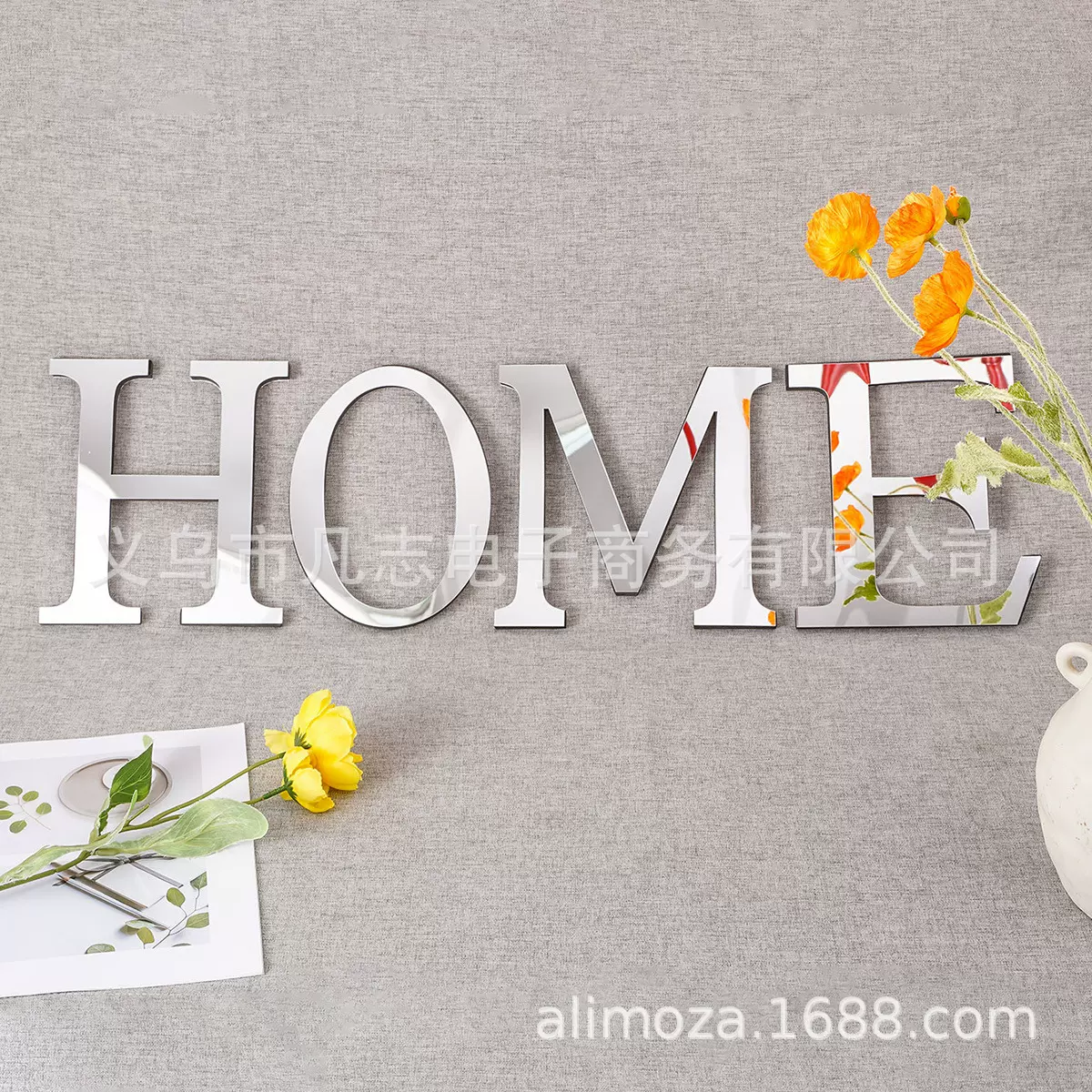 跨境速卖通家居装饰亚克力镜面字EVA英文字母装饰创意墙贴