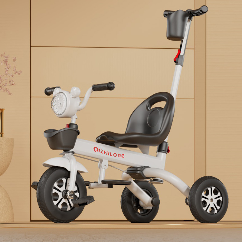 Spot al por mayor triciclo para niños multifunción plegable para bebés y niños pequeños pueden sentarse y acostarse música cochecito bicicleta