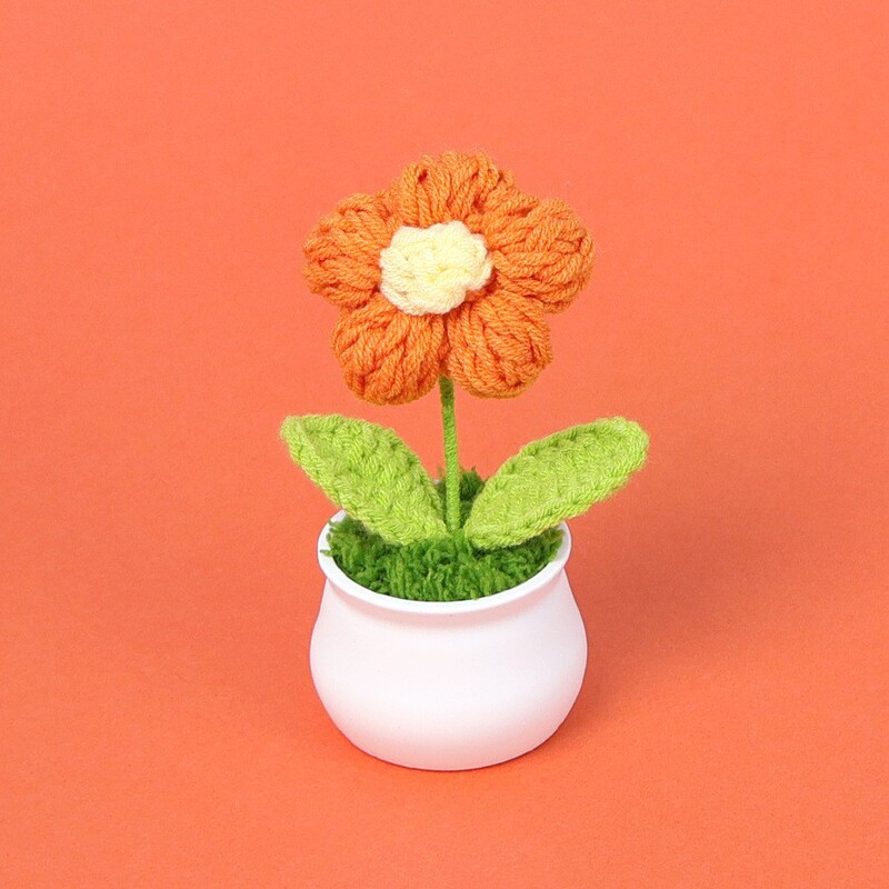 完成したウールひまわり鉢植えスズラン造花チューリップデスクトップ装飾品バレンタインデー教師クラスメートギフト|undefined