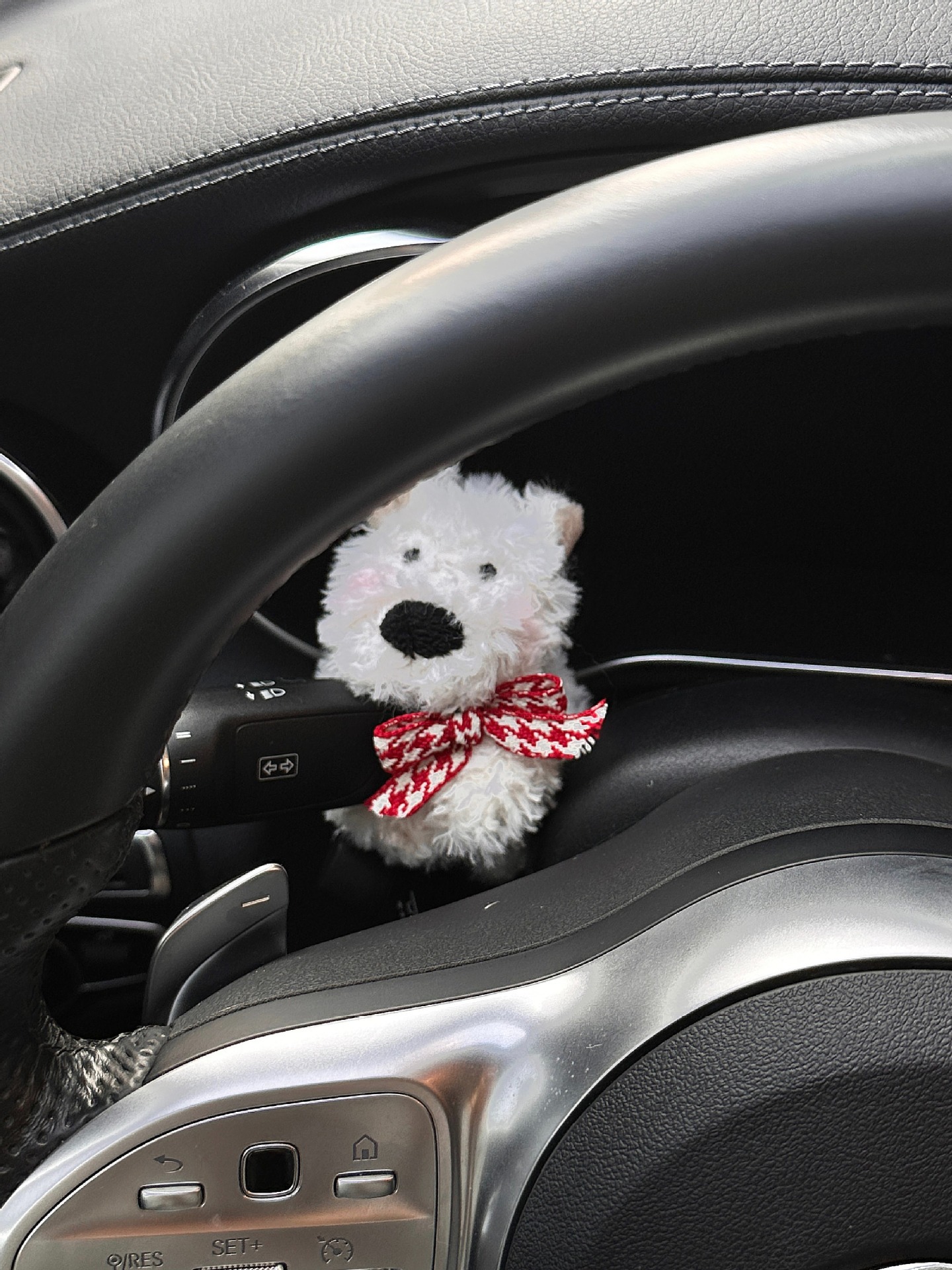 Adornos de la pantalla de control central del automóvil West Highland lindo perro en el automóvil, accesorios de decoración para niñas para muñecas Tesla