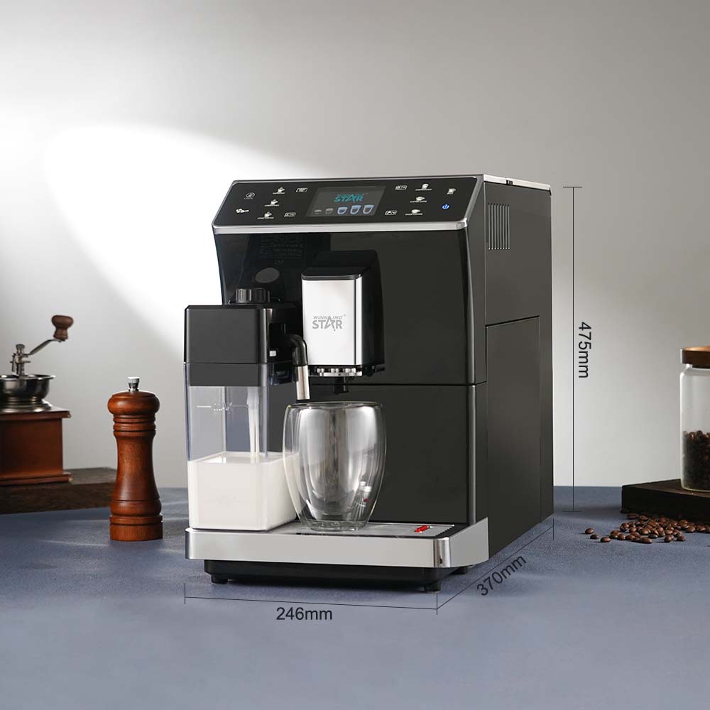 Winning Star pantalla LCD doméstica transfronteriza molienda automática de frijoles espuma de leche al vapor máquina de café automática a presión