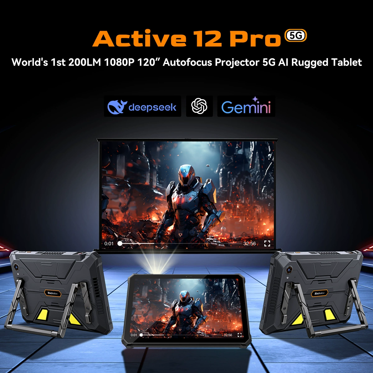 2025 new Blackview Active 12 Pro 11-inch tablet Android 15 projection three-proof