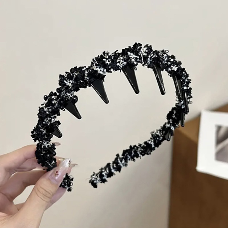 Temperamento trenzado ondas de cabello para mujeres 2024 nuevo tipo con dientes antideslizante lavado de cara de presión de cabello de cabello tocado de cráneo alto clip de cabello