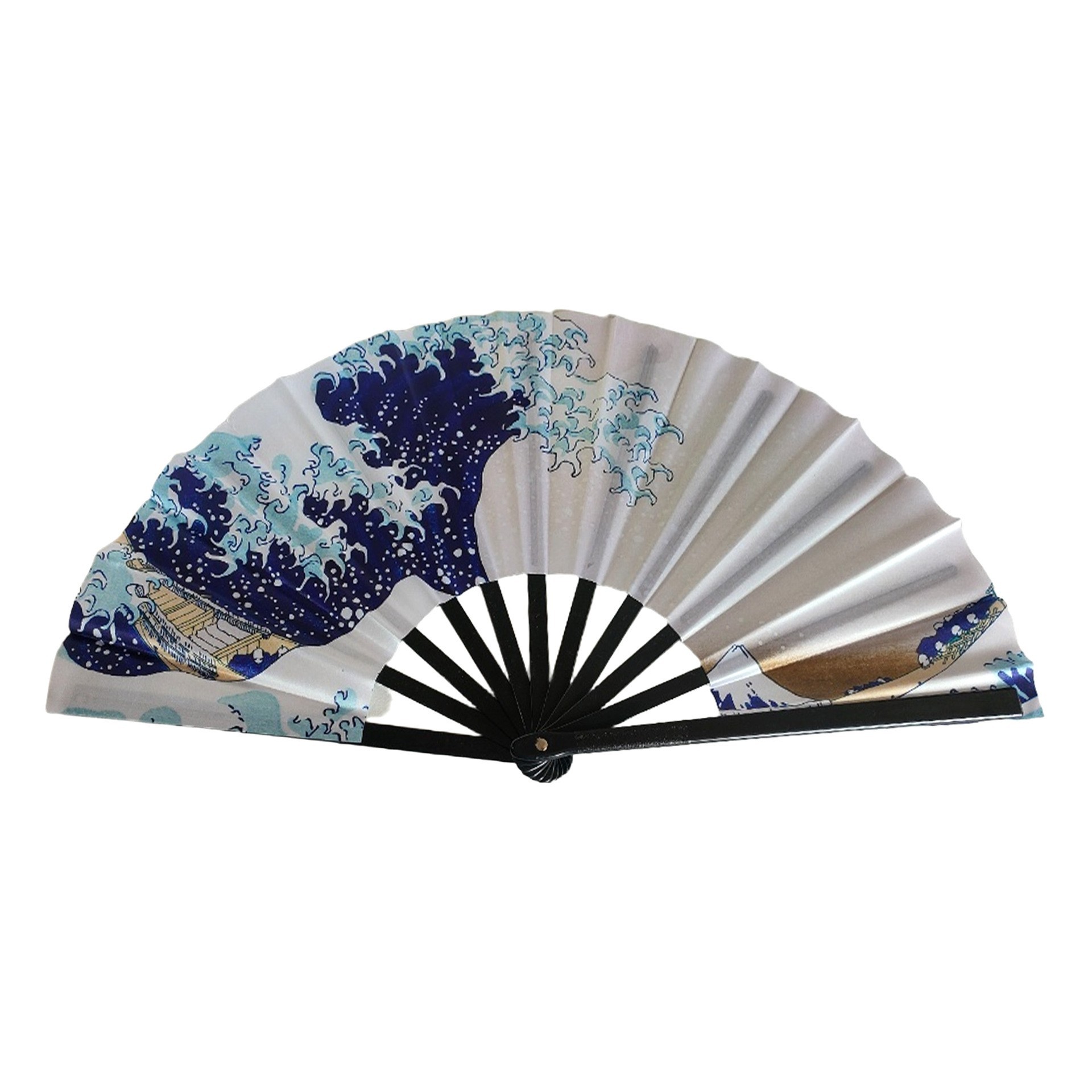 Abanico Plegable de Kung Fu de 33 cm de Plástico para Danza y Artes Marciales