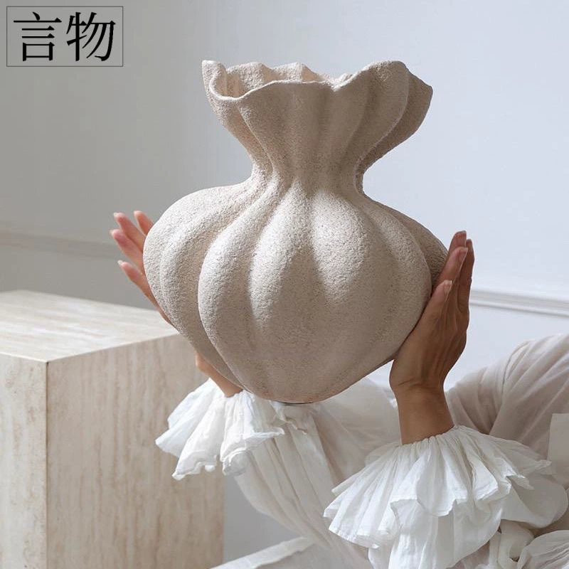 Wasabi style French large vase white high-end ornament dining table living room home Nordic style retro ceramic vase