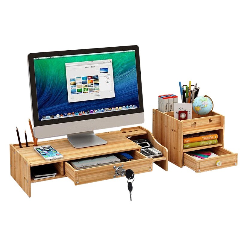 Soporte Elevador para Monitor de Computadora de Escritorio, Base para Escritorio, Organizador de Teclado, Almacenamiento