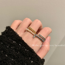 法式设计感麦穗珍珠小众设计开口戒指时尚高级感食戒指环女ins潮