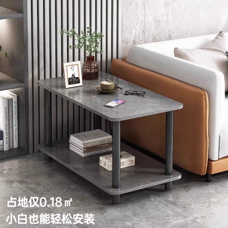 Mesa de té simple y moderna sala de estar casera doble sofá lado cuadrado dormitorio simple estante de cabezal de cama