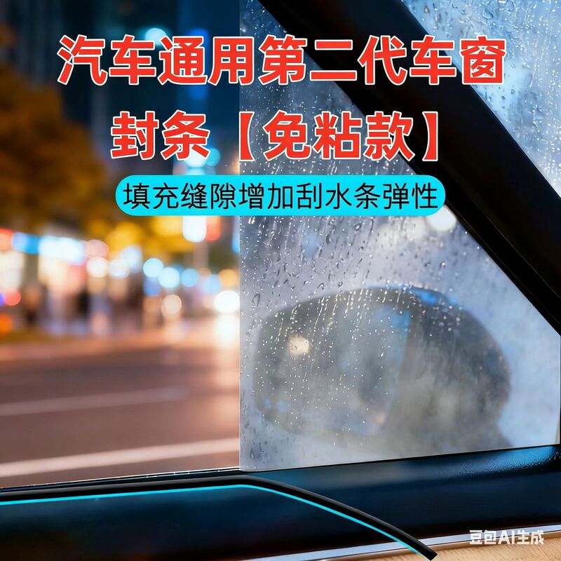 Car Glass Window Noise Reduction Sealing Strip, Side Window Gap Strip, Dustproof, Water and Fog Resistant, Anti-Vibration, Anti-Sound